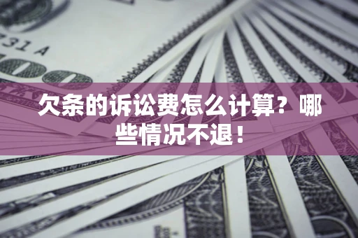 武汉欠条的诉讼费怎么计算?哪些情况不退! 武汉欠条的诉讼费怎么计算?哪些情况不退!